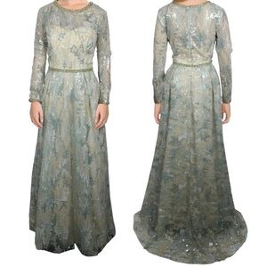 Mac Duggal floral lace gown